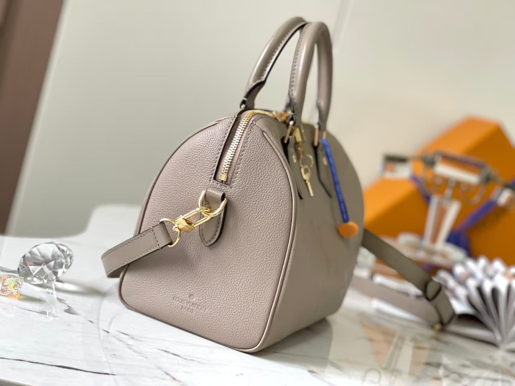 Louis Vuitton Speedy Bandouliere 25 Monogram Empreinte M58947 Taupe High