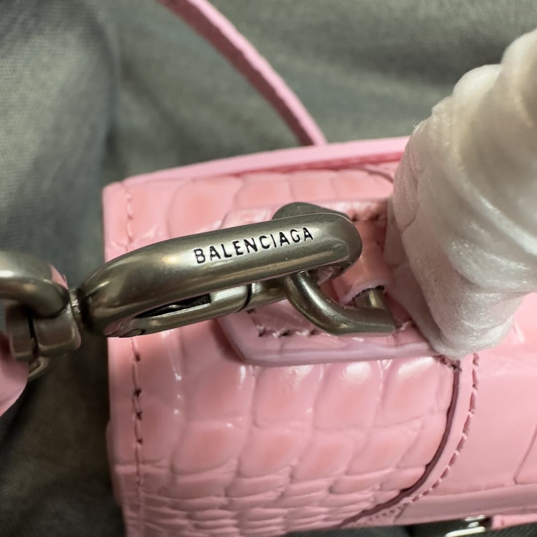 WOMEN'S HOURGLASS XS TOP HANDLE BAG Crocodile Pink High