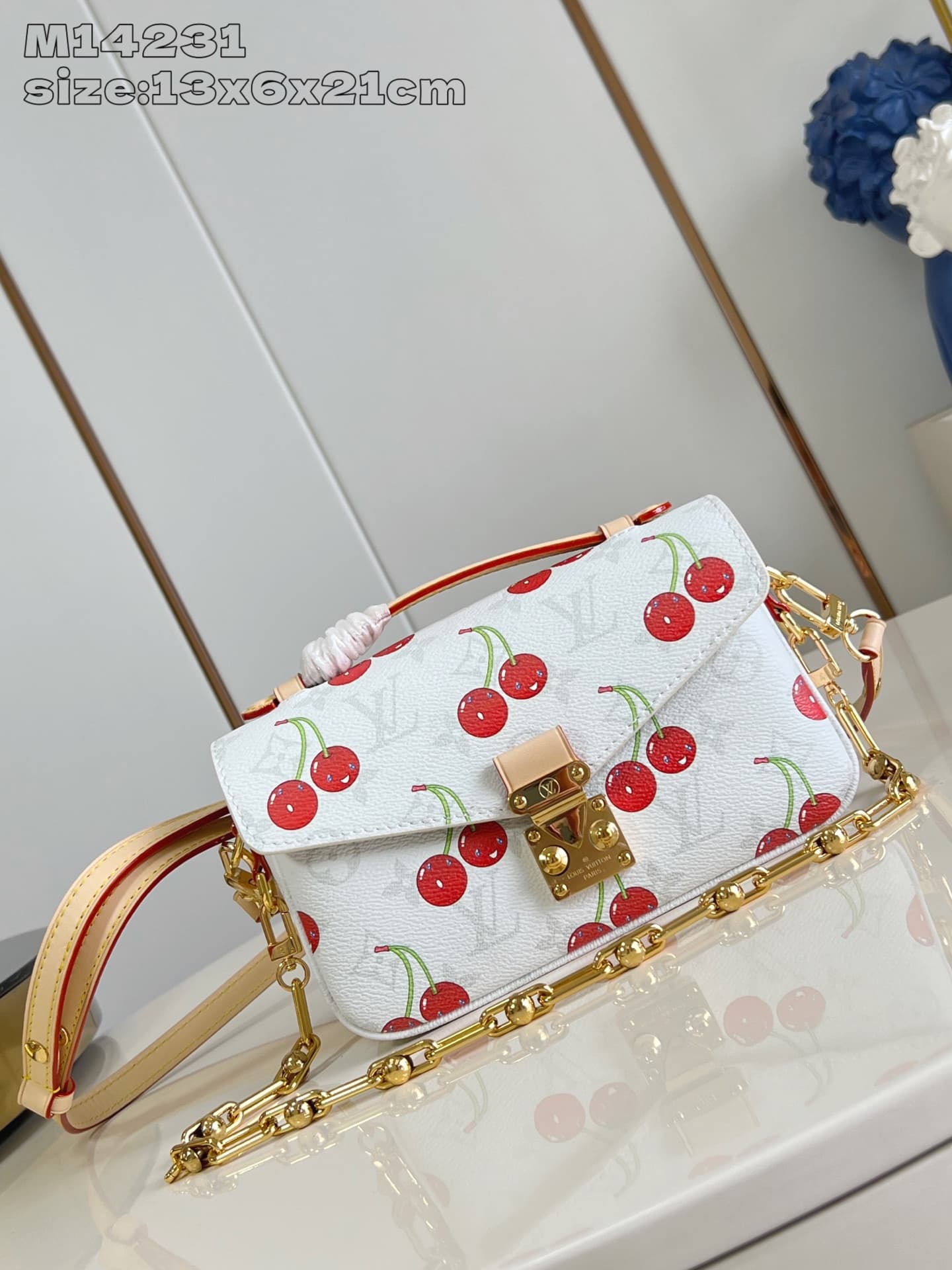 Louis Vuitton x Murakami Pochette Métis East West Monogram cherry coated canvas M14231 High