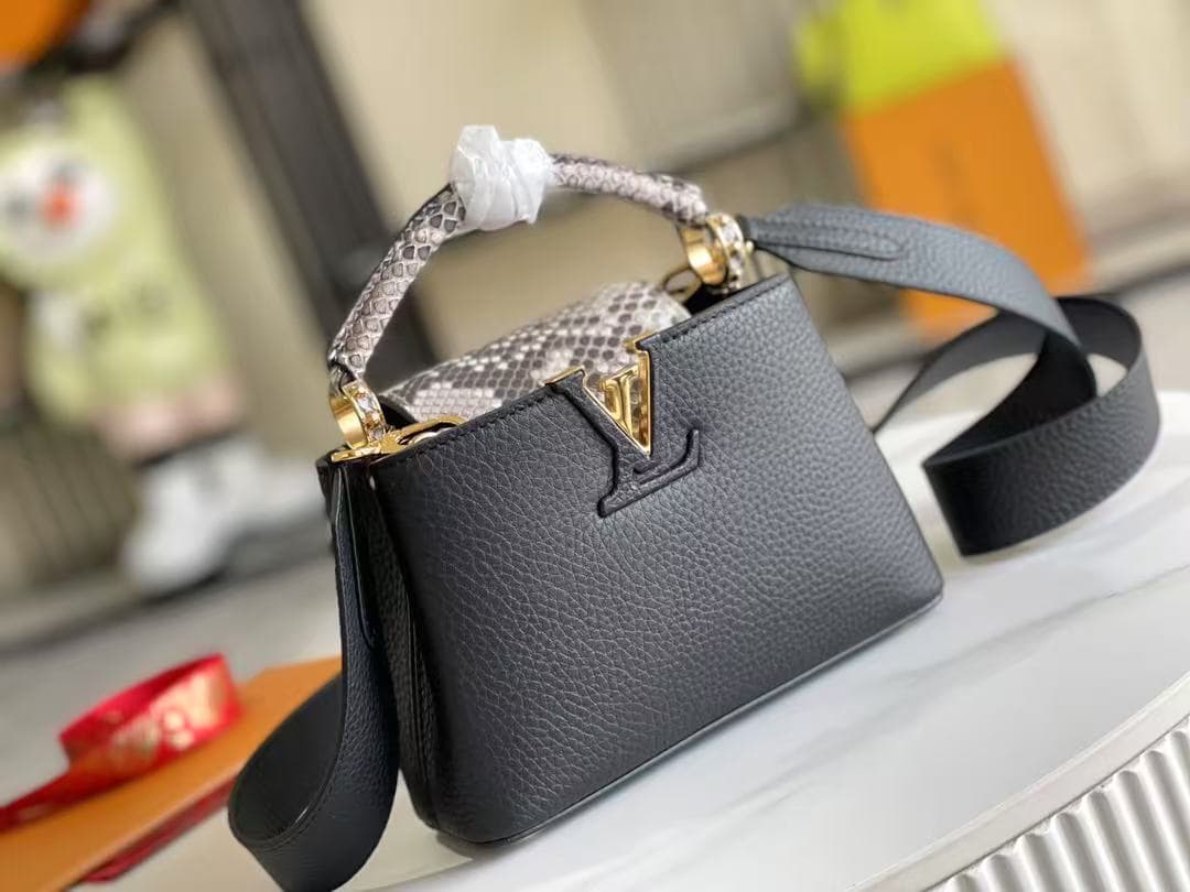 Louis Vuitton CAPUCINES Mini Taurillon Black M95509 Top