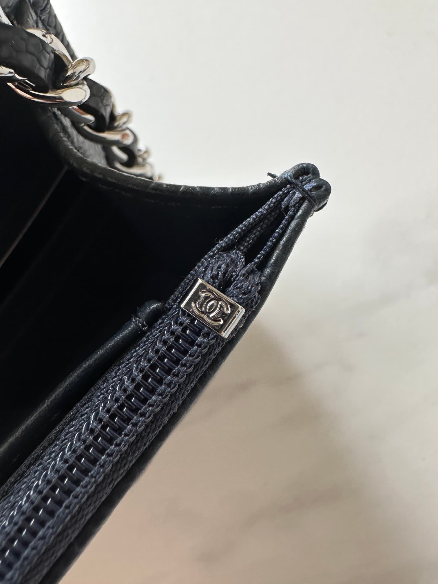 Chanel Classic Wallet on Chain Grained Shiny Calfskin & Silver-Tone Metal AP4241 Black High