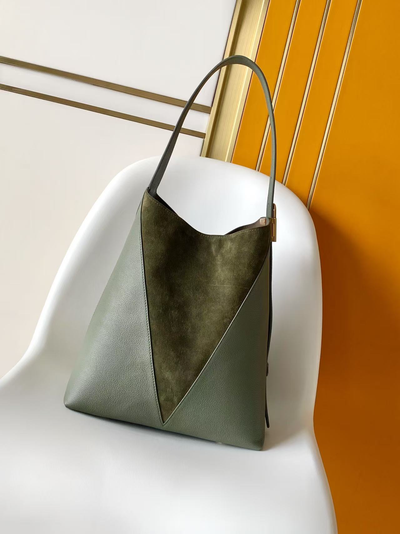 Louis Vuitton Low Key Hobo MM Dark Fango Grained calfskin and suede M29144 High