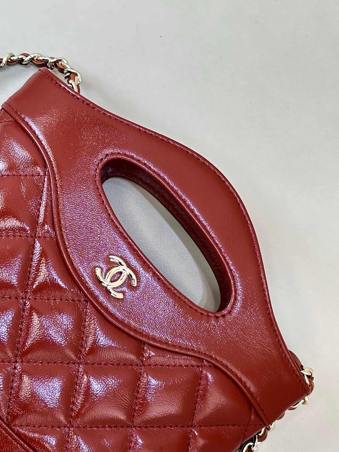 Chanel Clutch with chain Lambskin & Gold-Tone Metal AP3656 Claret TOP