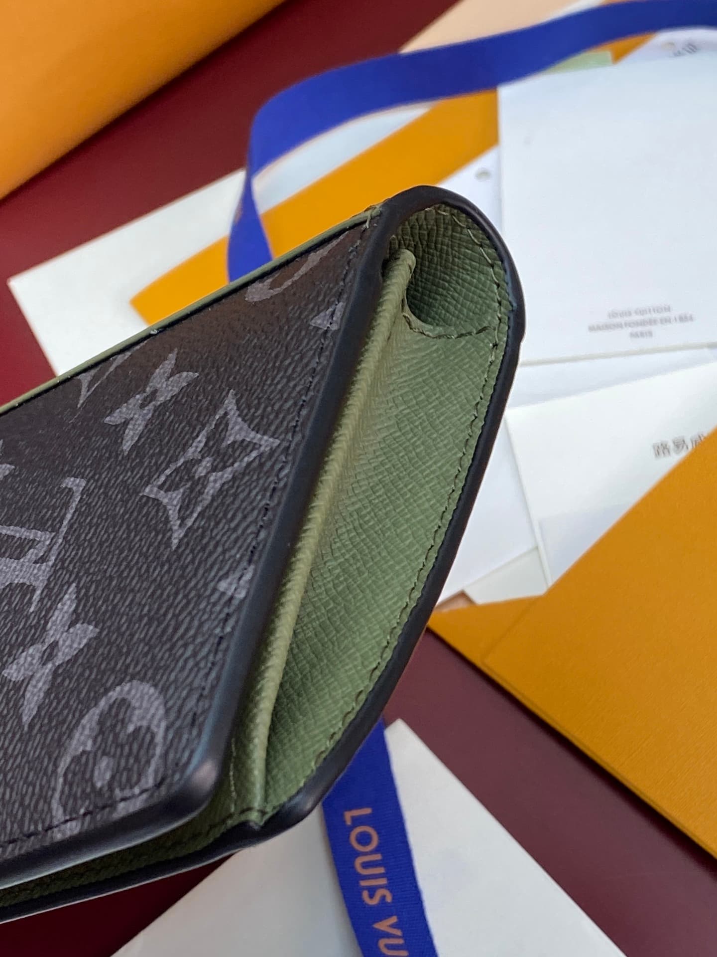 Louis Vuitton Brazza Wallet Khaki Green Monogram Eclipse coated canvas M28815 High