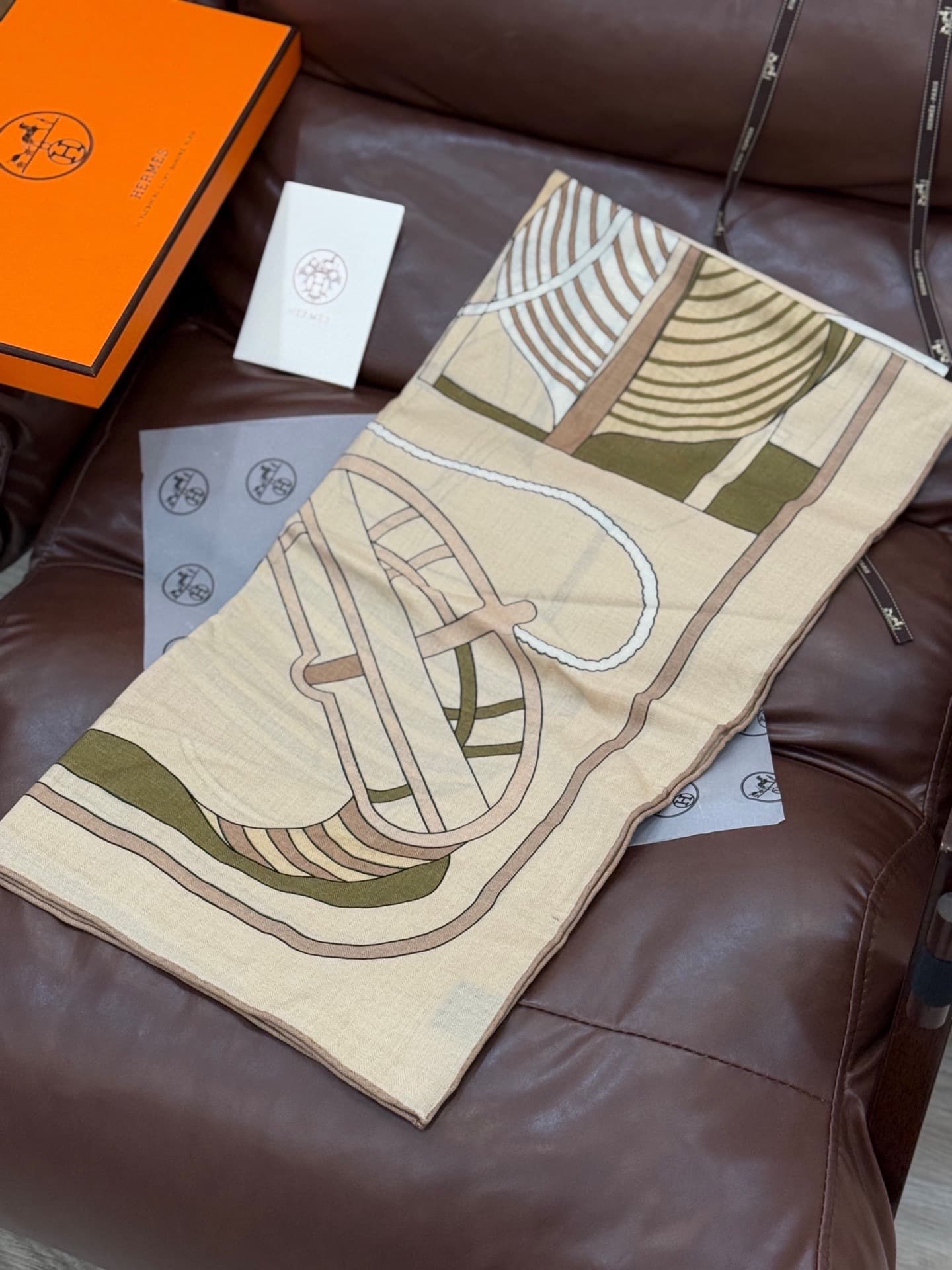 Hermes Thalassa embroidered shawl