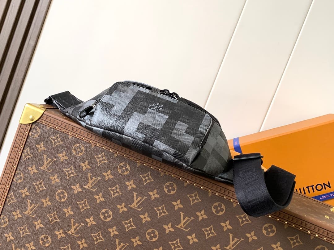 Louis Vuitton Rush Bumbag Damoflage Black coated canvas M14920 High