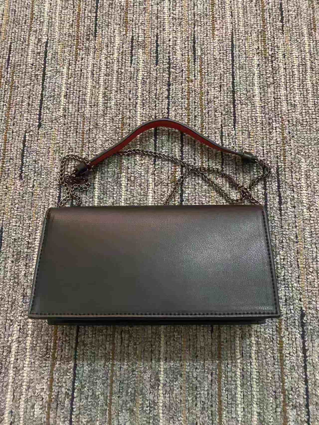Christian Louboutin LOUBI54 Clutch Calf leather and metal Black High