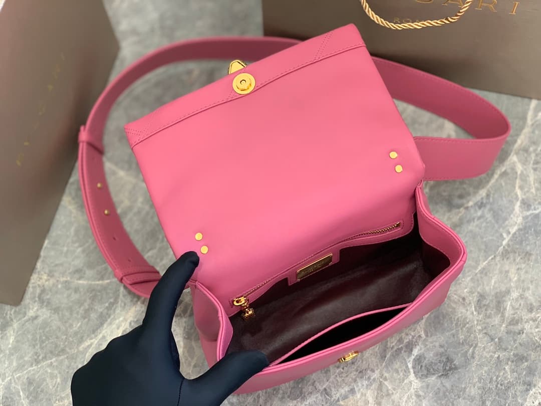 BVLGARI Serpenti Cabochon Small Cross-body Bag Plum Red High