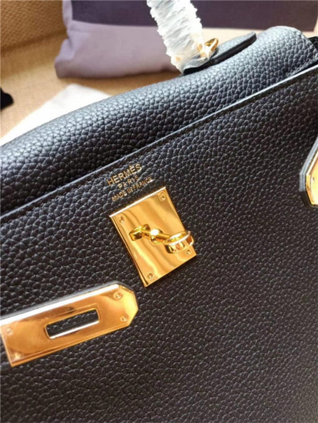 Hermes Kelly 25/28 Retourne Bag Calfskin In Black High