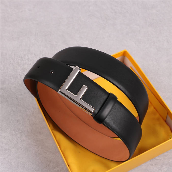 Fendi Leather Belt 38mm F Buckle High