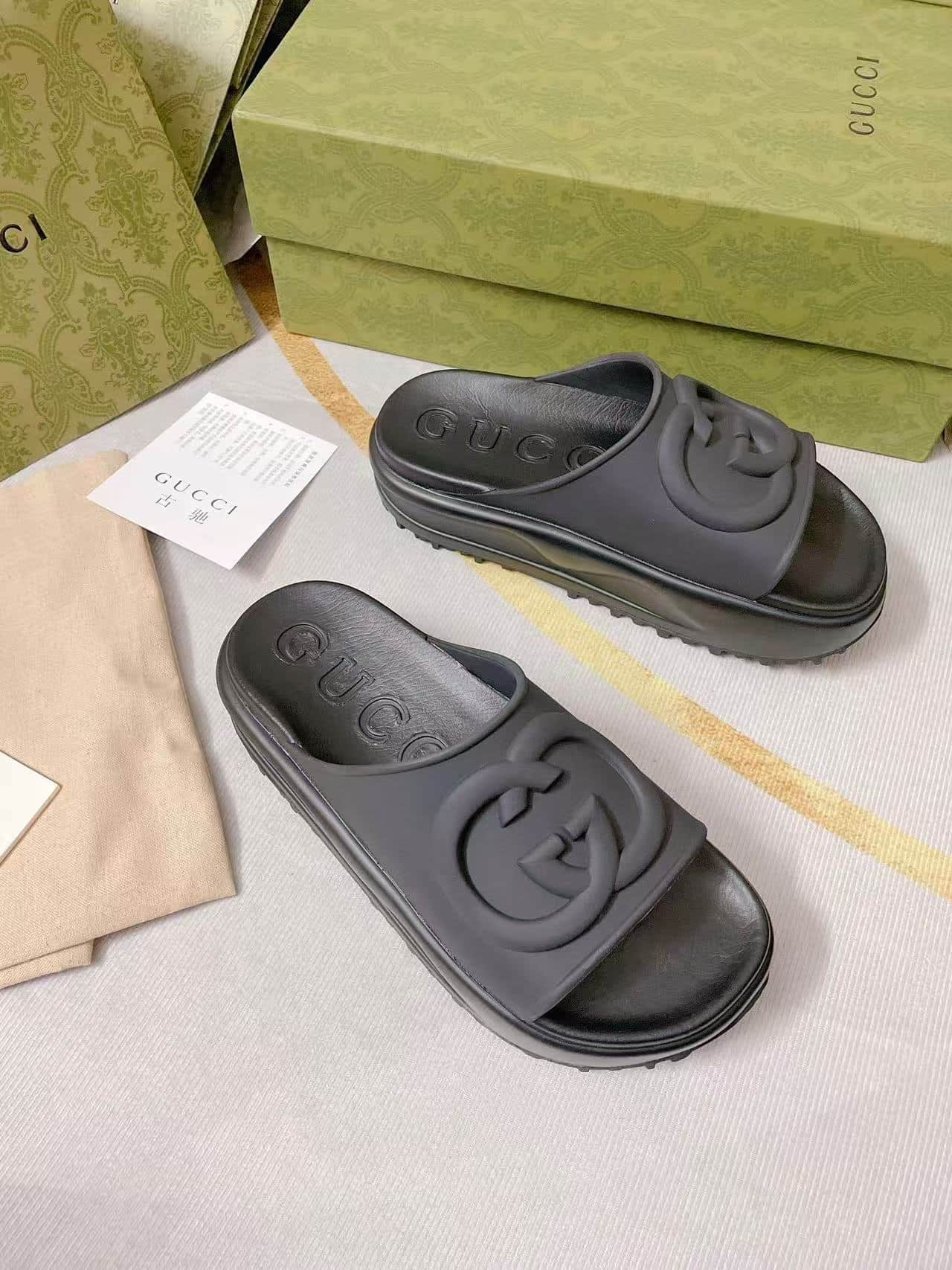 Gucci Interlocking G Platform Slide Sandals