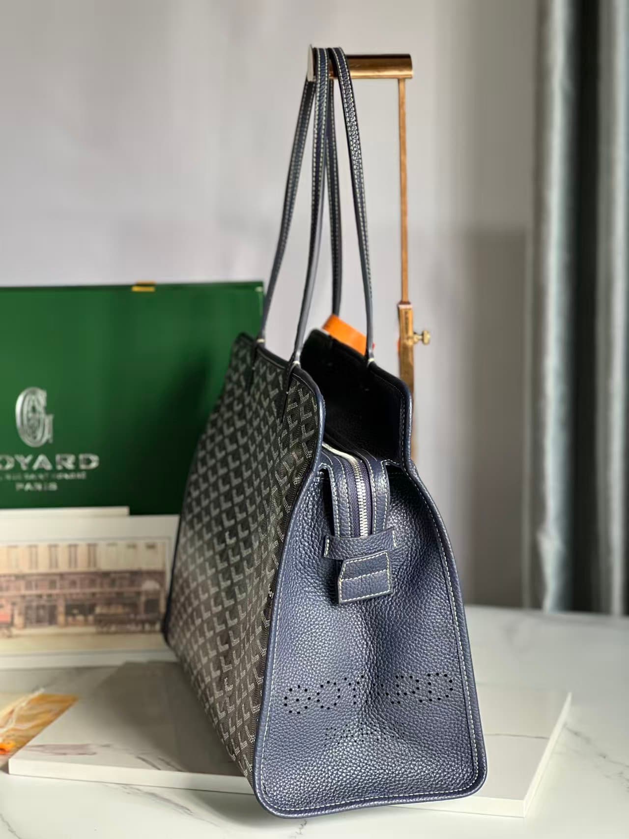 Goyard Hardy PM tote bag Navy blue High