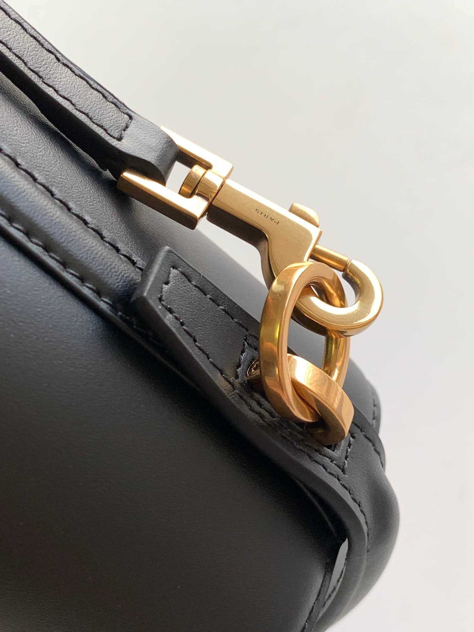 Saint Laurent Le 37 mini black leather bucket bag High