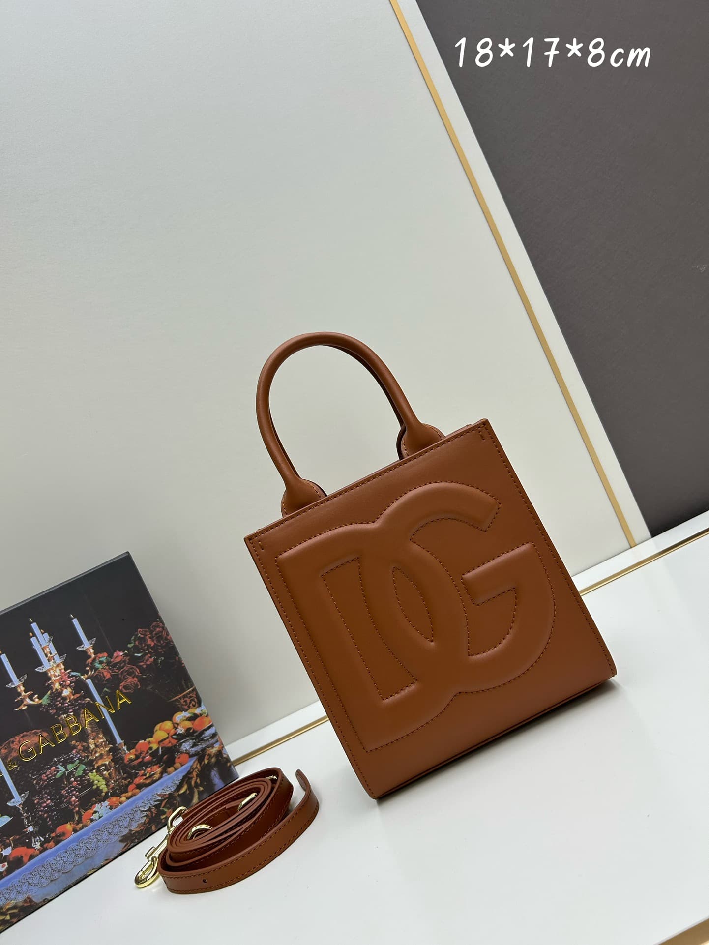 Dolce & Gabbana Mini DG Daily Tote Bag Brown Calfskin High