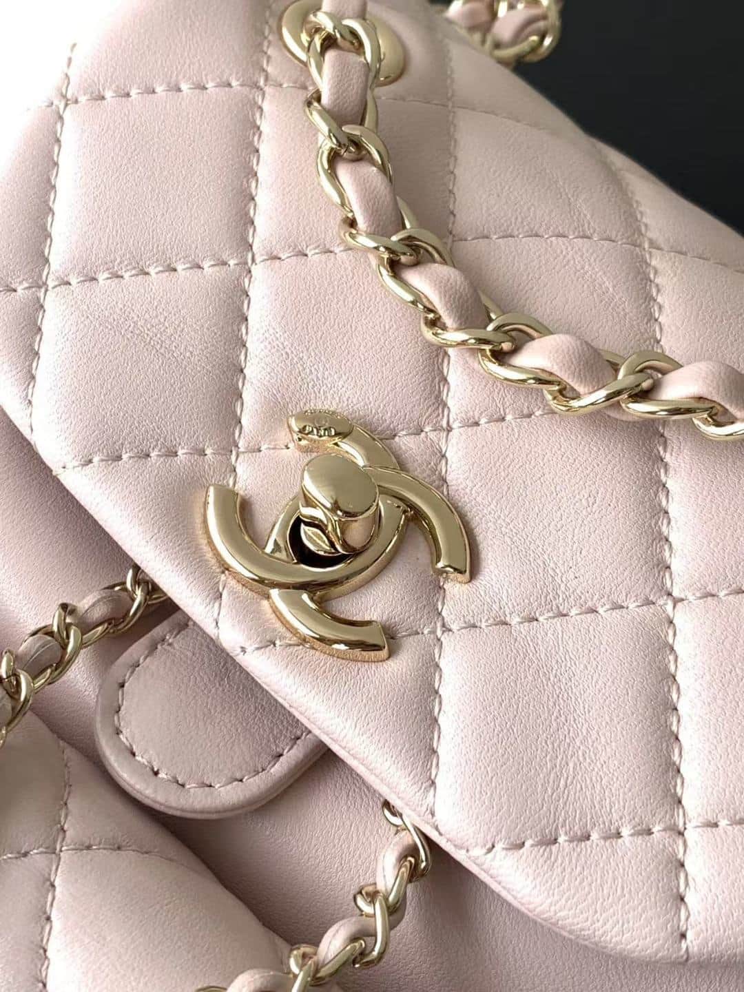 Chanel Small Quilted Duma Backpack Lambskin AS2908 Pink A