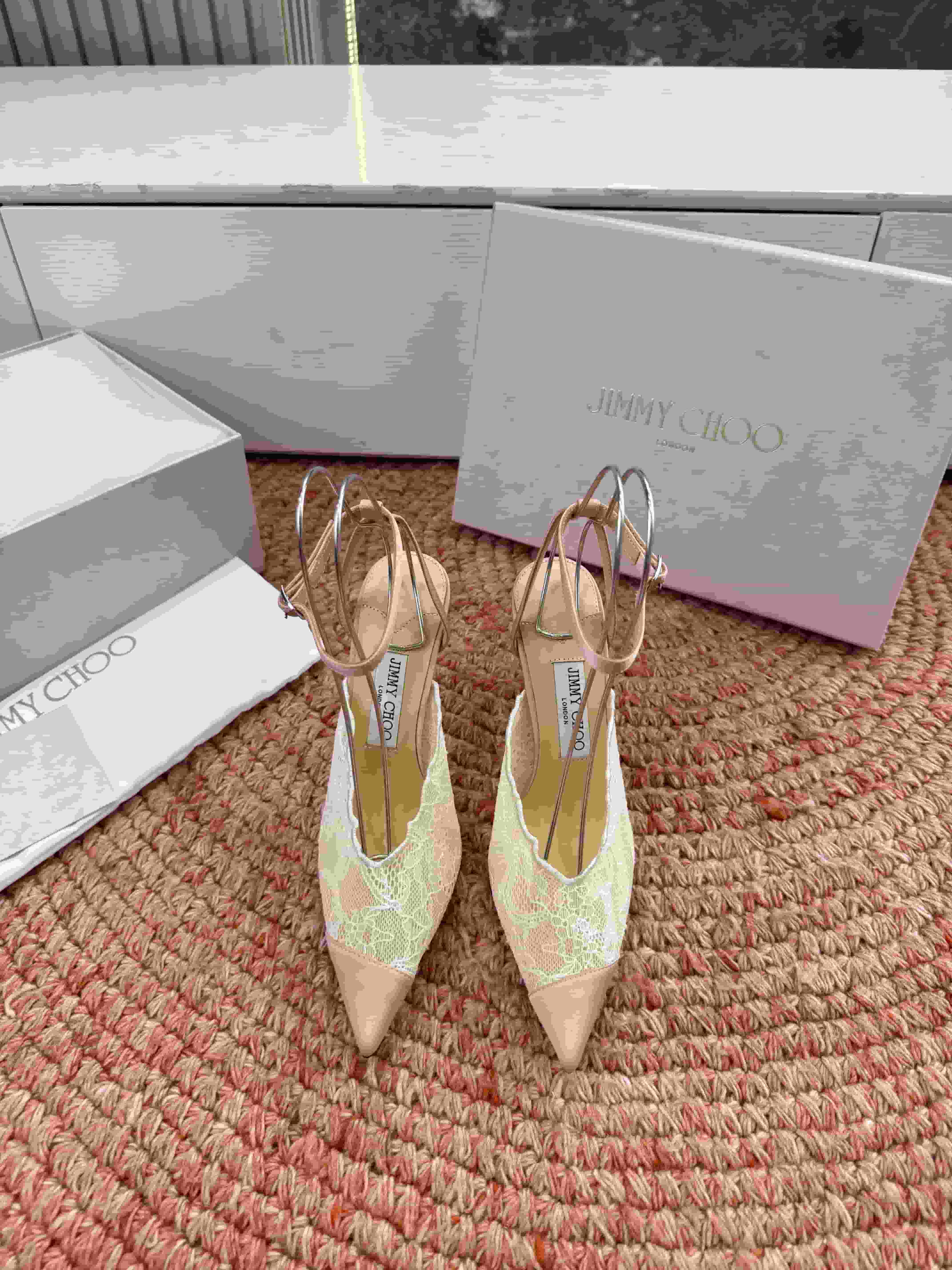 Jimmy Choo Amita Lace Slingback Pumps