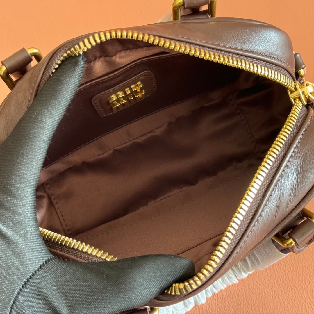Miu Miu Arcadie Calfskin leather bag 5BB123 Briarwood TOP