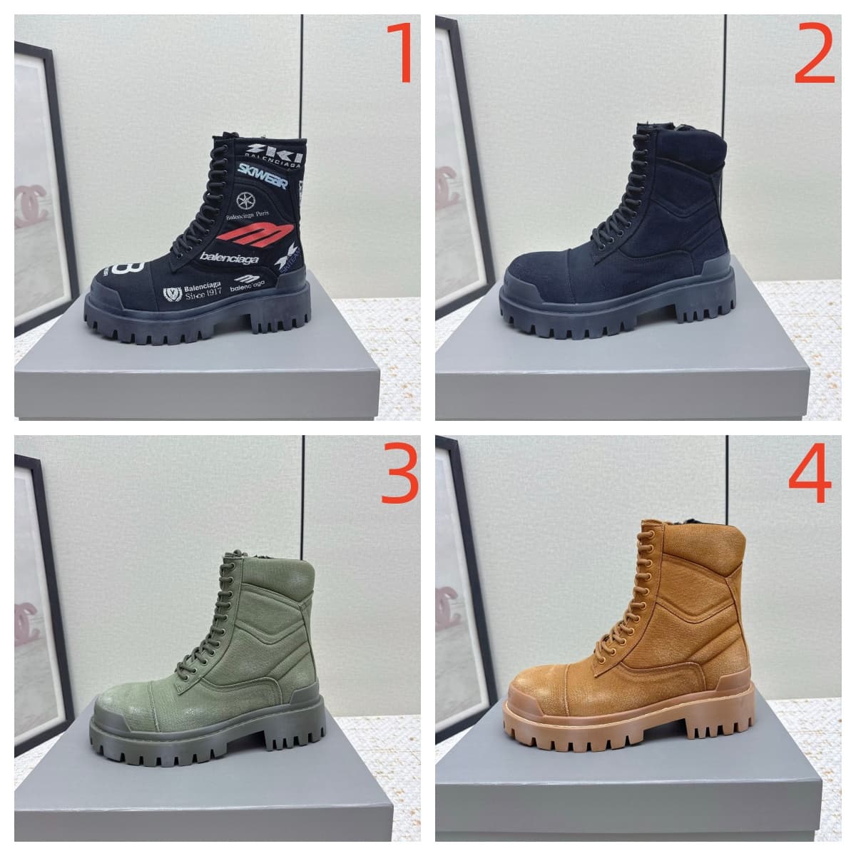 Balenciaga Combat Strike Boots Shoes Men