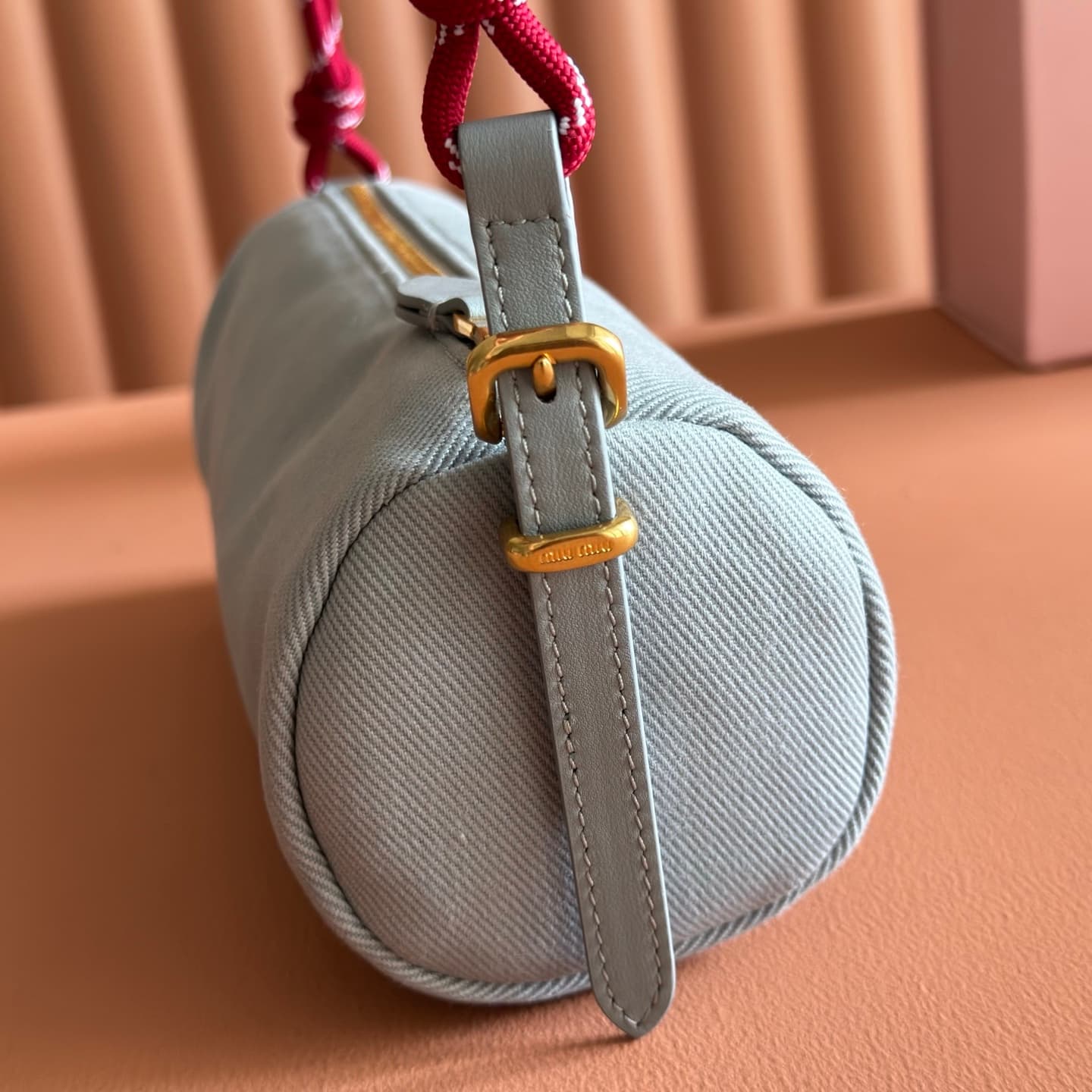 Miu Miu Gabardine pouch Astral Blue/Amaranth 5NE853 TOP