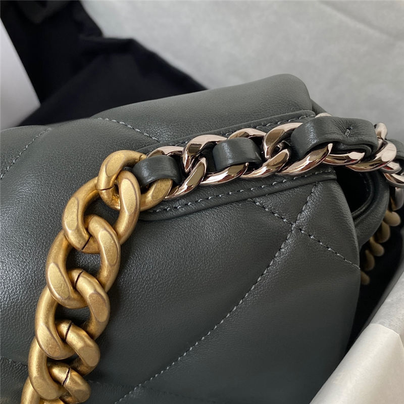 Chanel 19 Flap Bag Lambskin Dark Grey High