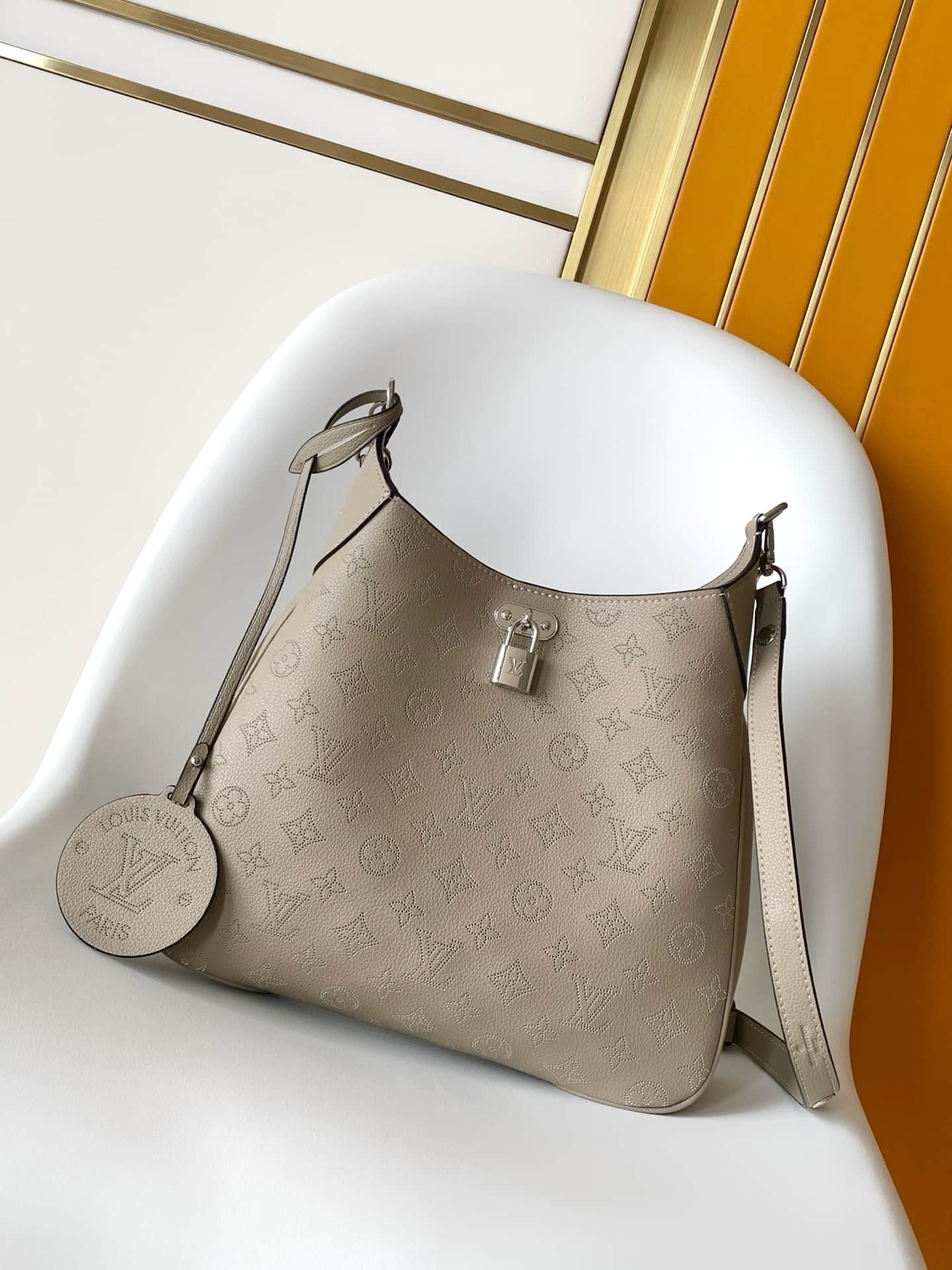 Louis Vuitton All Around MM Galet Perforated Mahina Taurillon leather M14617 High