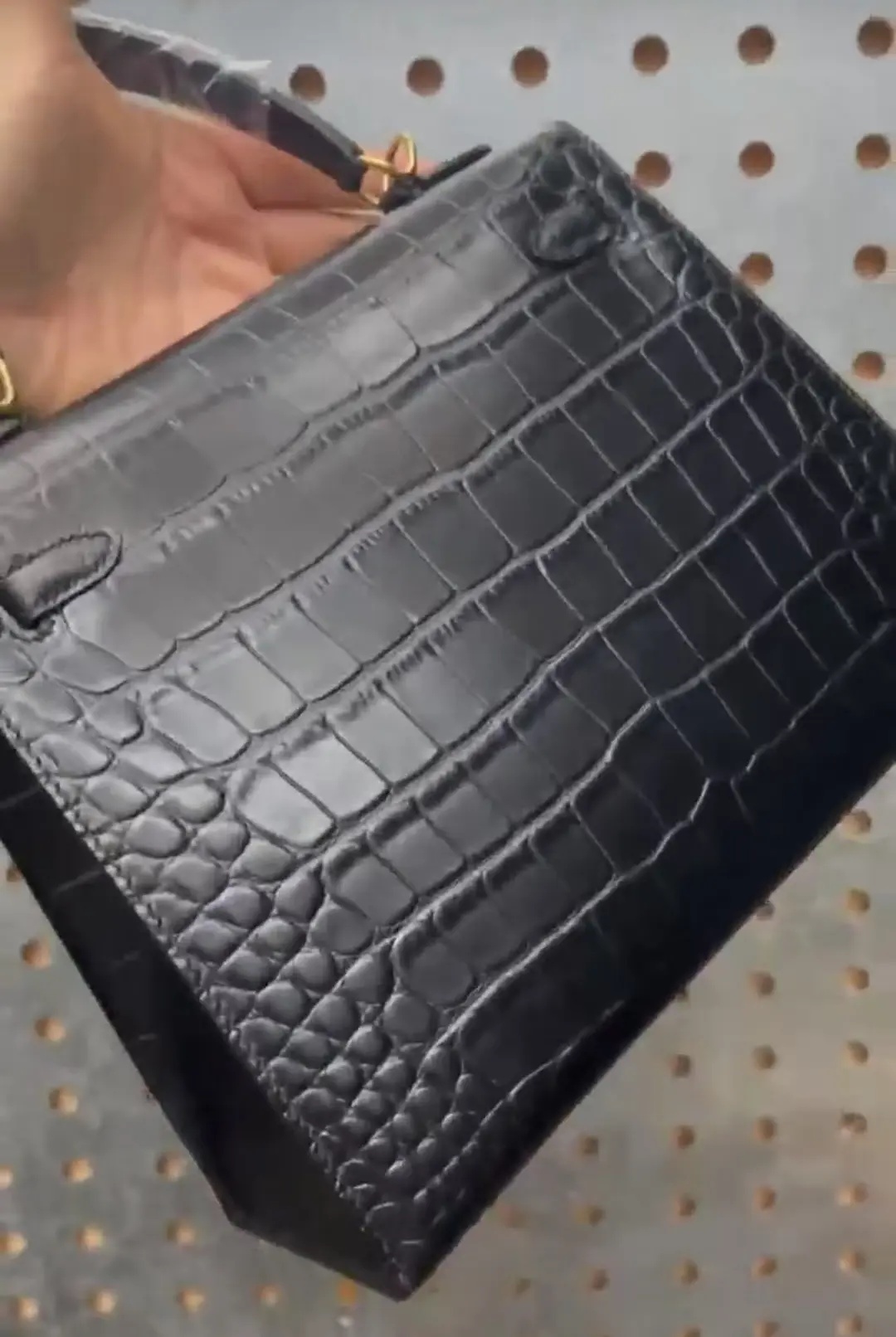 Hermes Kelly 25/28/32cm Sellier Bag Crocodile Leather In Black WAX High Customizing style
