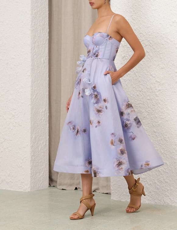 ZIMMERMANN Hypnotic Picnic Dress silk linen 5775DF251