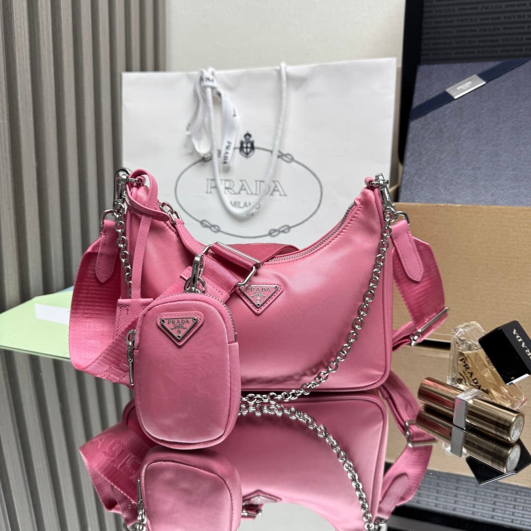 Prada Re-Edition 2005 Nylon bag 1BH204 Peach-pink High