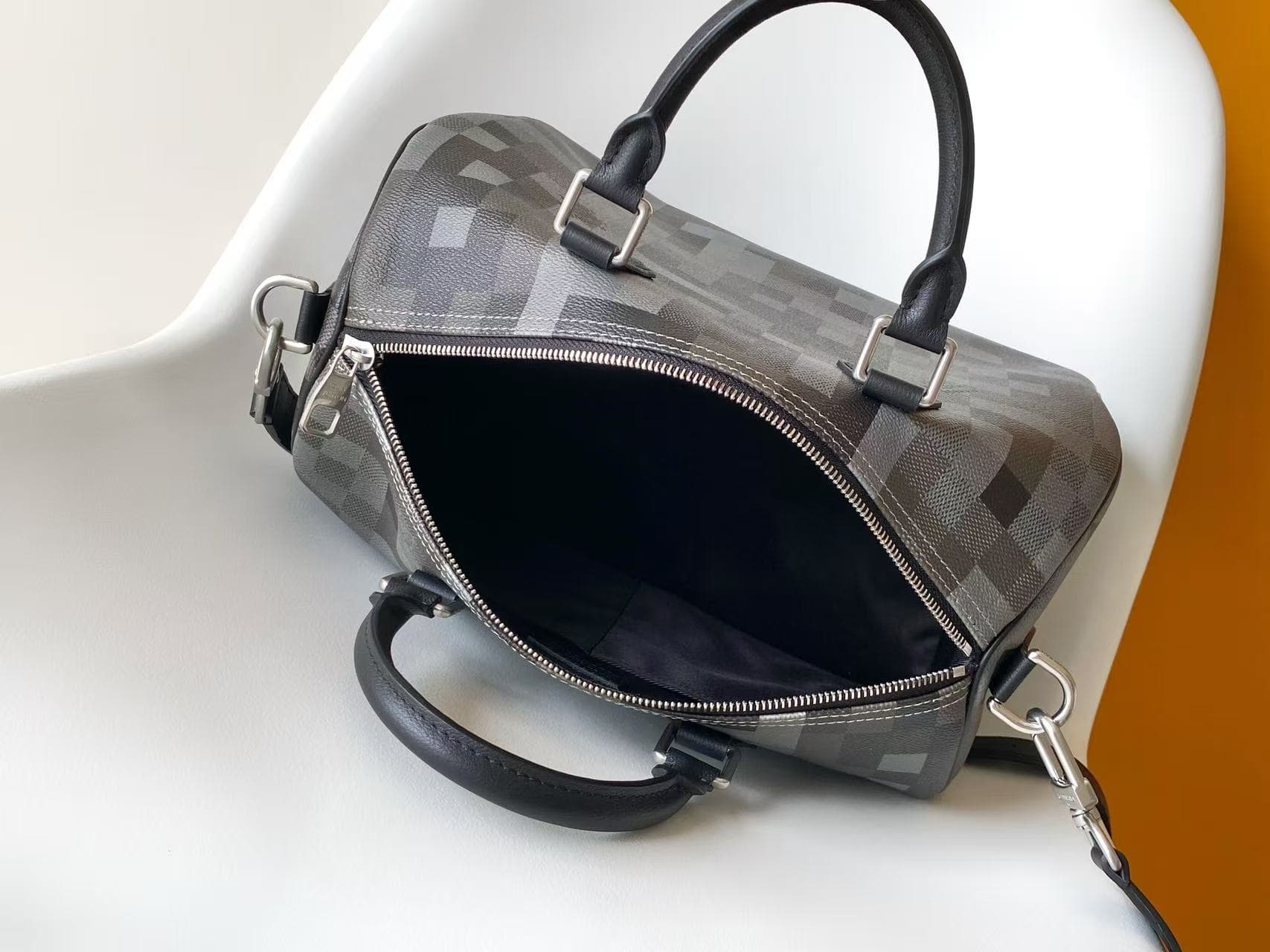 Louis Vuitton Speedy 30 Bandoulière Black Damoflage coated canvas M28977 High