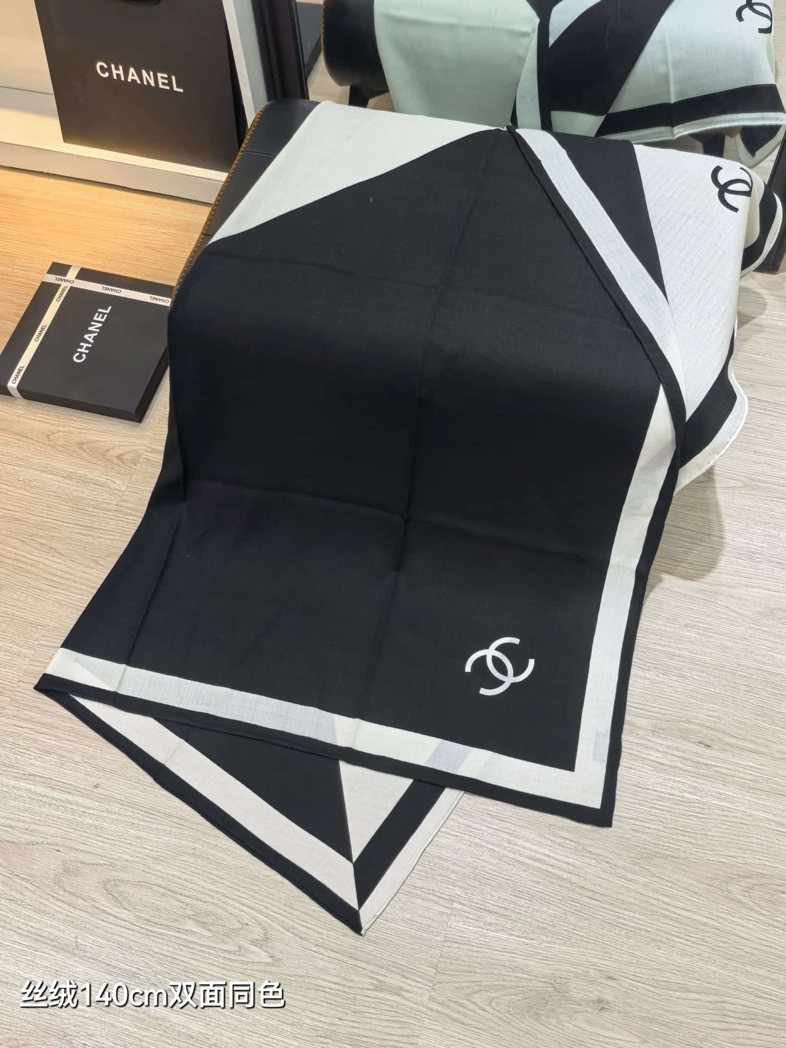 CHANEL Silk Twill Square Scarf