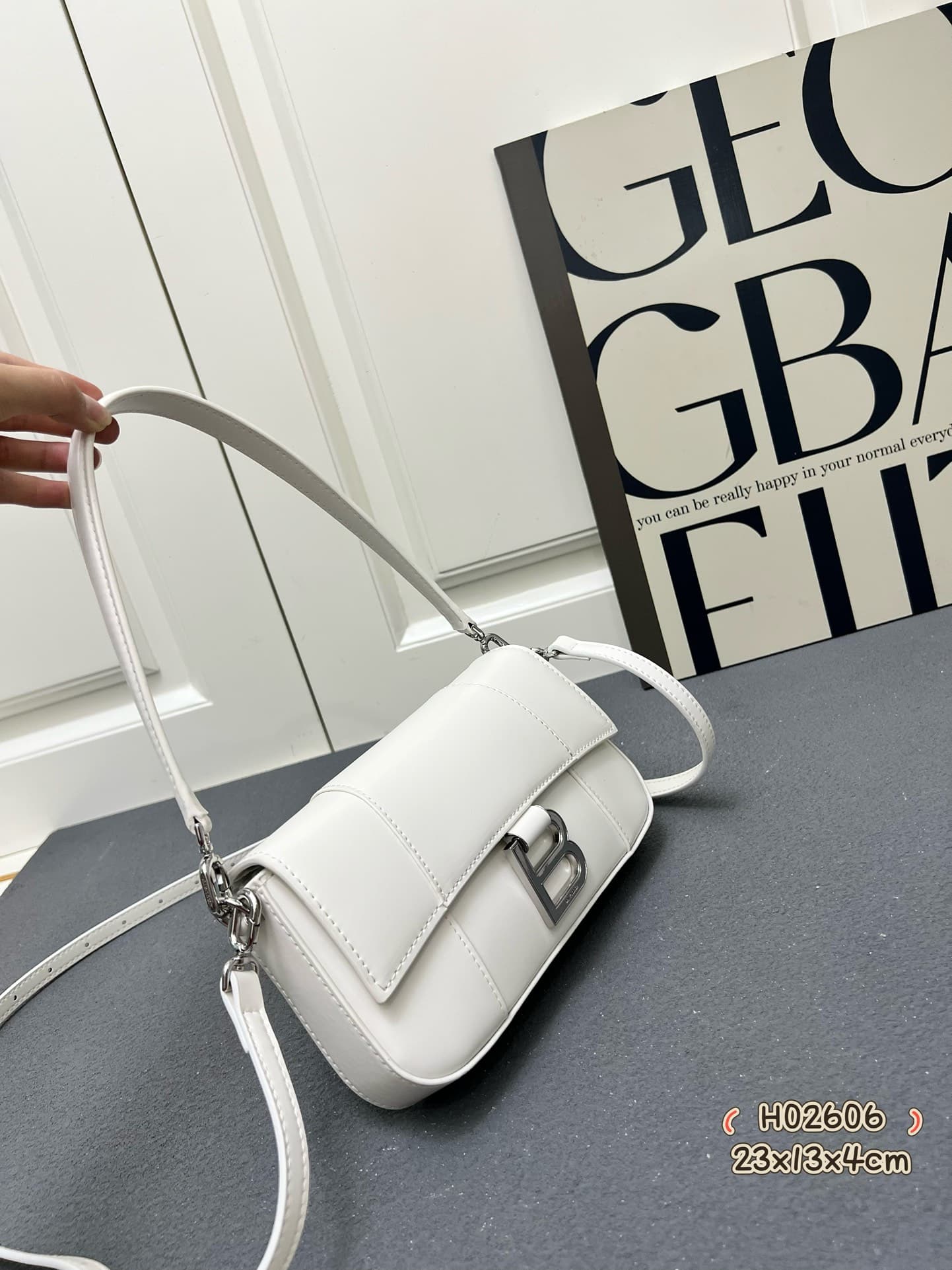 Balenciaga Hourglass sling bag white High