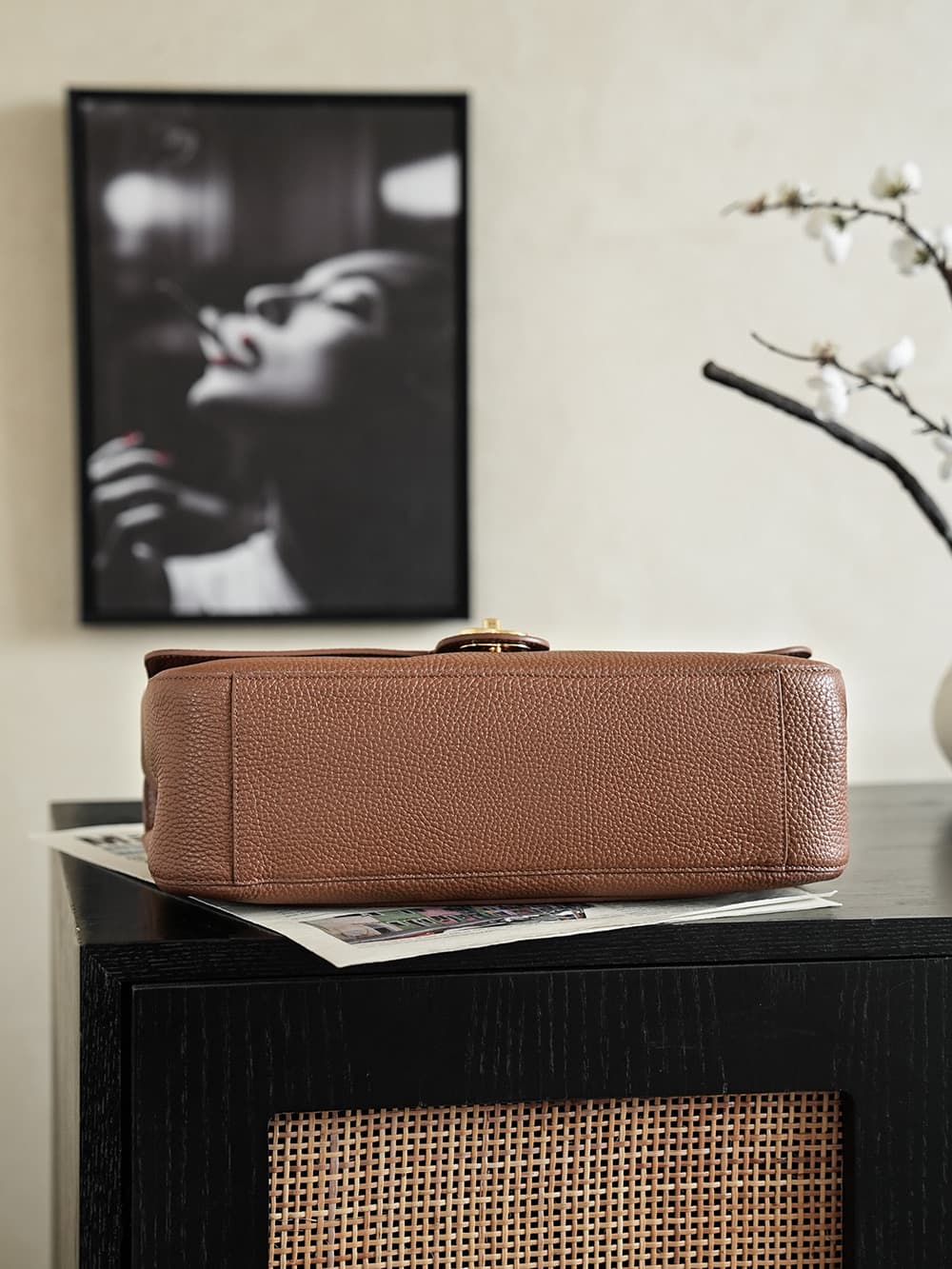 Chanel Maxi Flapbag Grained Calfskin & Gold-Tone Metal Caramel AS6231 A