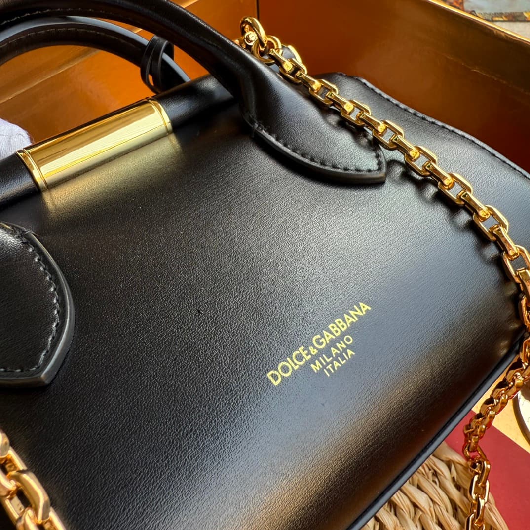 Dolce & Gabbana Mini Marlene Day leather tote bag black High