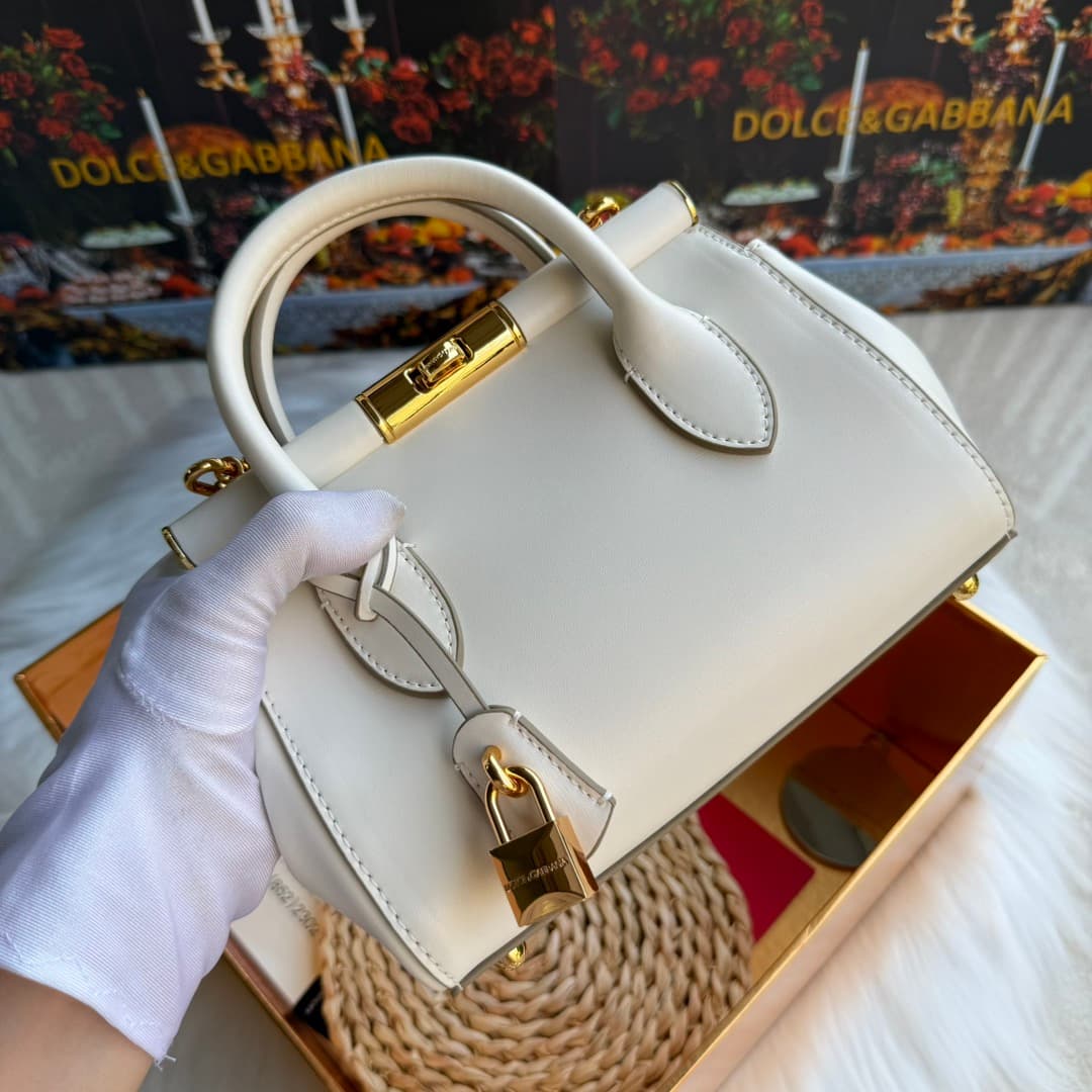 Dolce & Gabbana Mini Marlene Day leather tote bag white High
