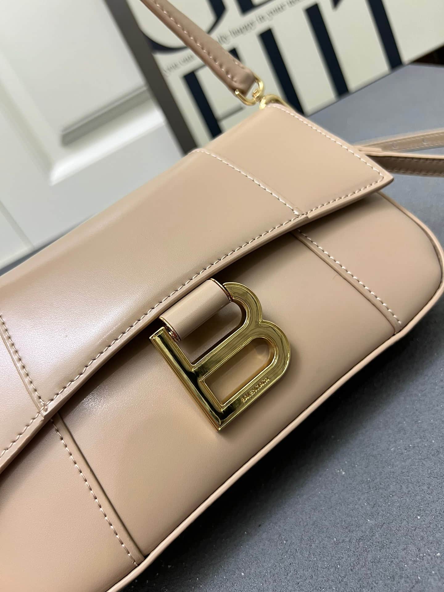 Balenciaga Hourglass sling bag beige High
