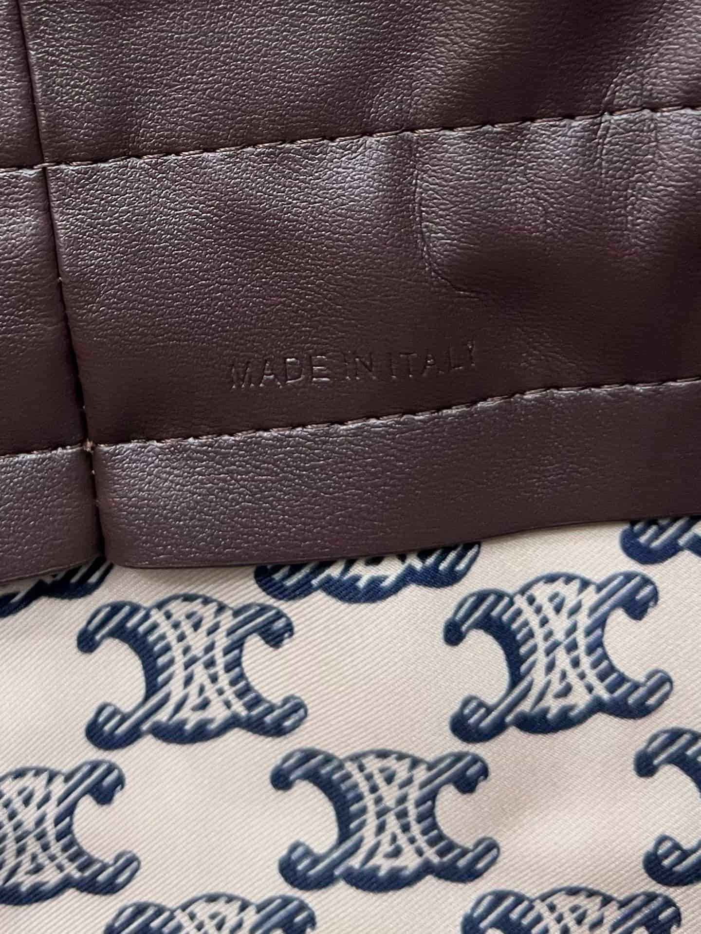 Celine SMALL CRYSTAL POUCH IN LAMBSKIN Dark Brown High