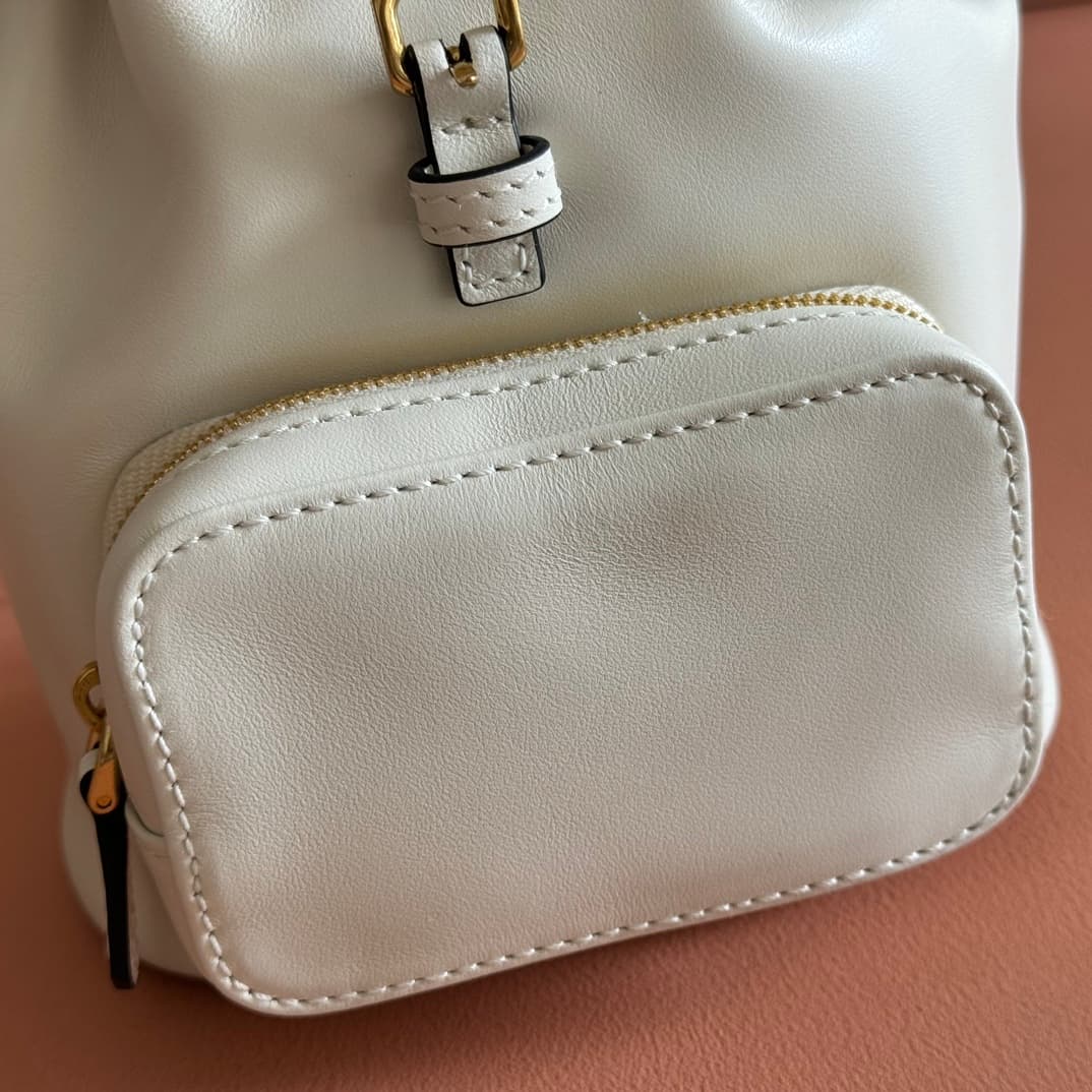 Miu Miu Calfskin Leather backpack White 5BZ045 High