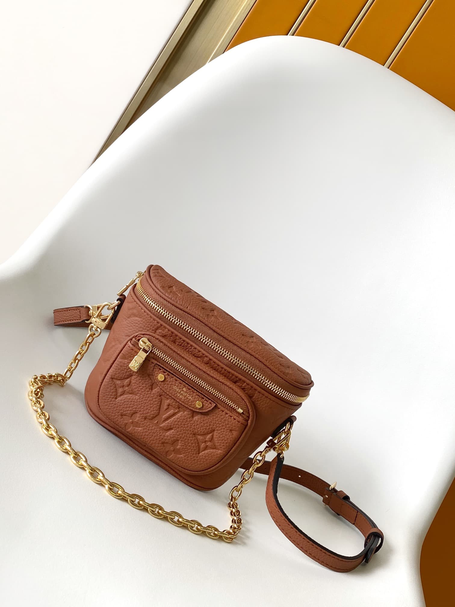 Louis Vuitton Mini Bumbag Cognac Monogram Empreinte Leather M12753 High