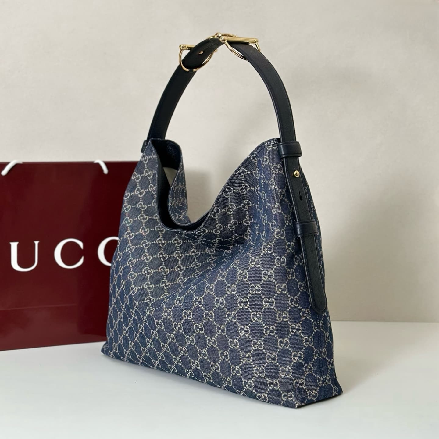 Gucci Beatrix large tote bag 850546 Dark Blue GG canvas High