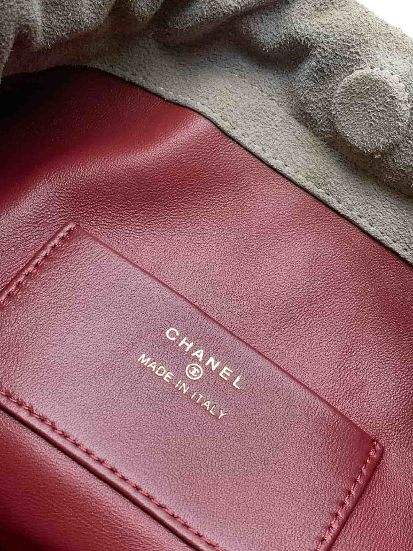 Chanel Clutch with Leather Strap Suede Calfskin & Gold-tone Metal AP5227 Grey A