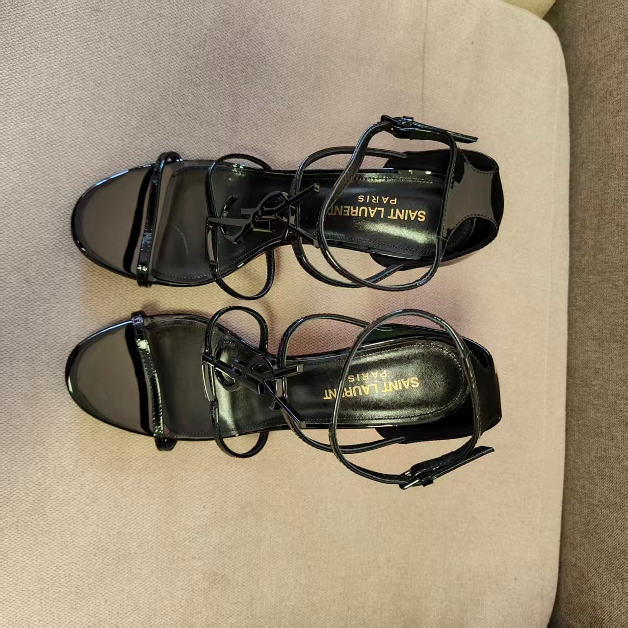 Saint Laurent Cassandra sandals in patent leather Shoes Women