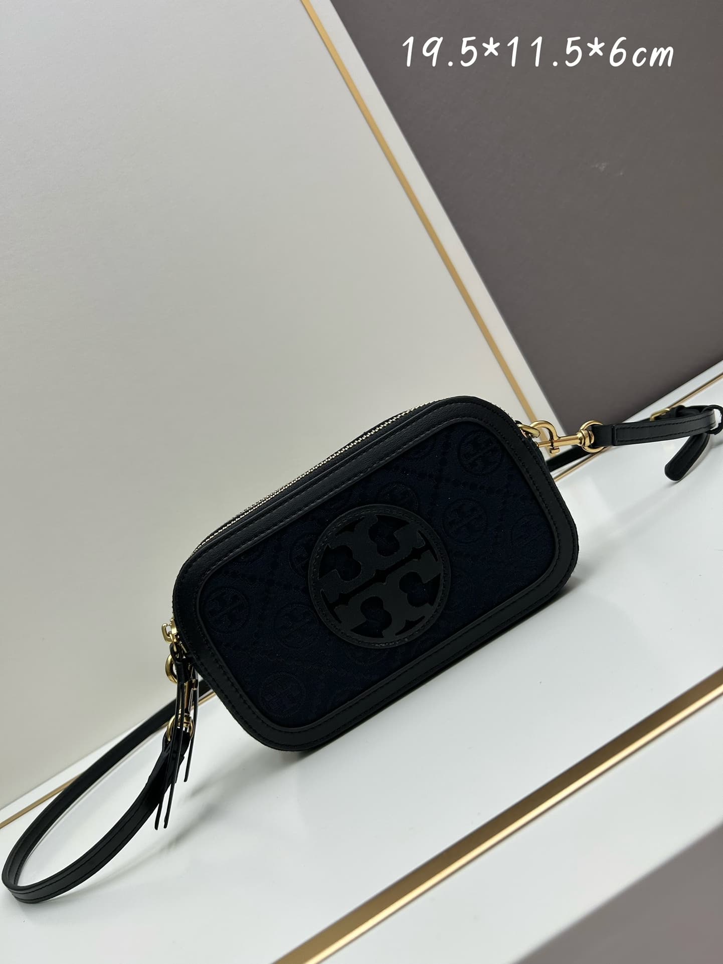 Tory Burch Mini Miller Crossbody Bag T-Monogram in Navy Blue High