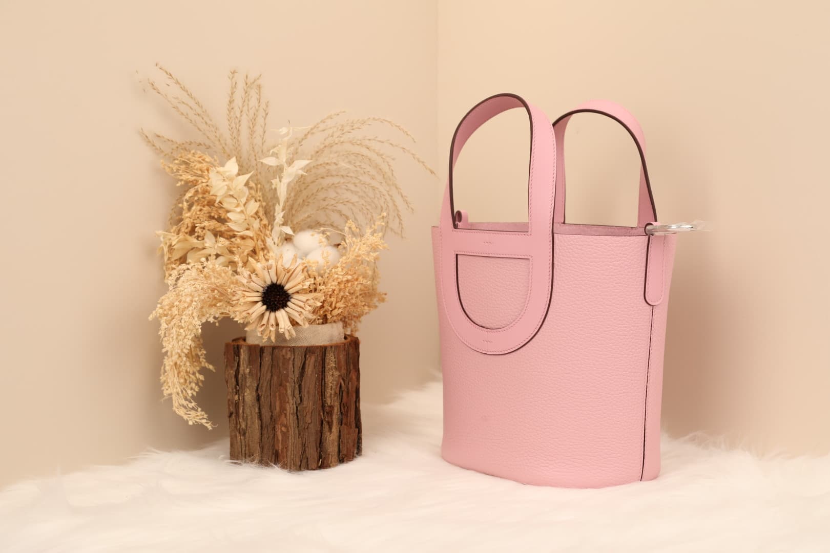 Hermès Picotin In-The-Loop 18 bag Silver/Gold Metal Mauve Sylvestre Wax High