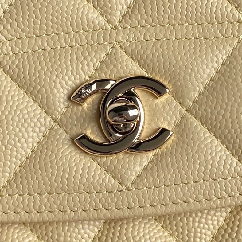 Chanel Mini Flap Clutch with Chain AP4406 Grained Calfskin & Gold-Tone Metal Yellow A
