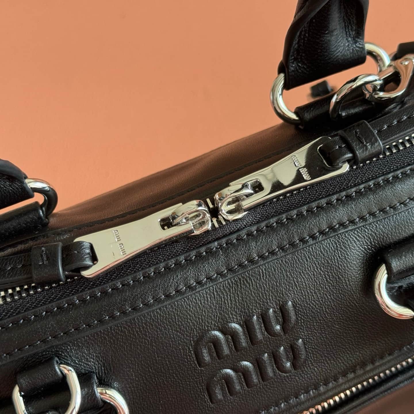 Miu Miu Arcadie bag Smooth Leather 5BA332 Black TOP
