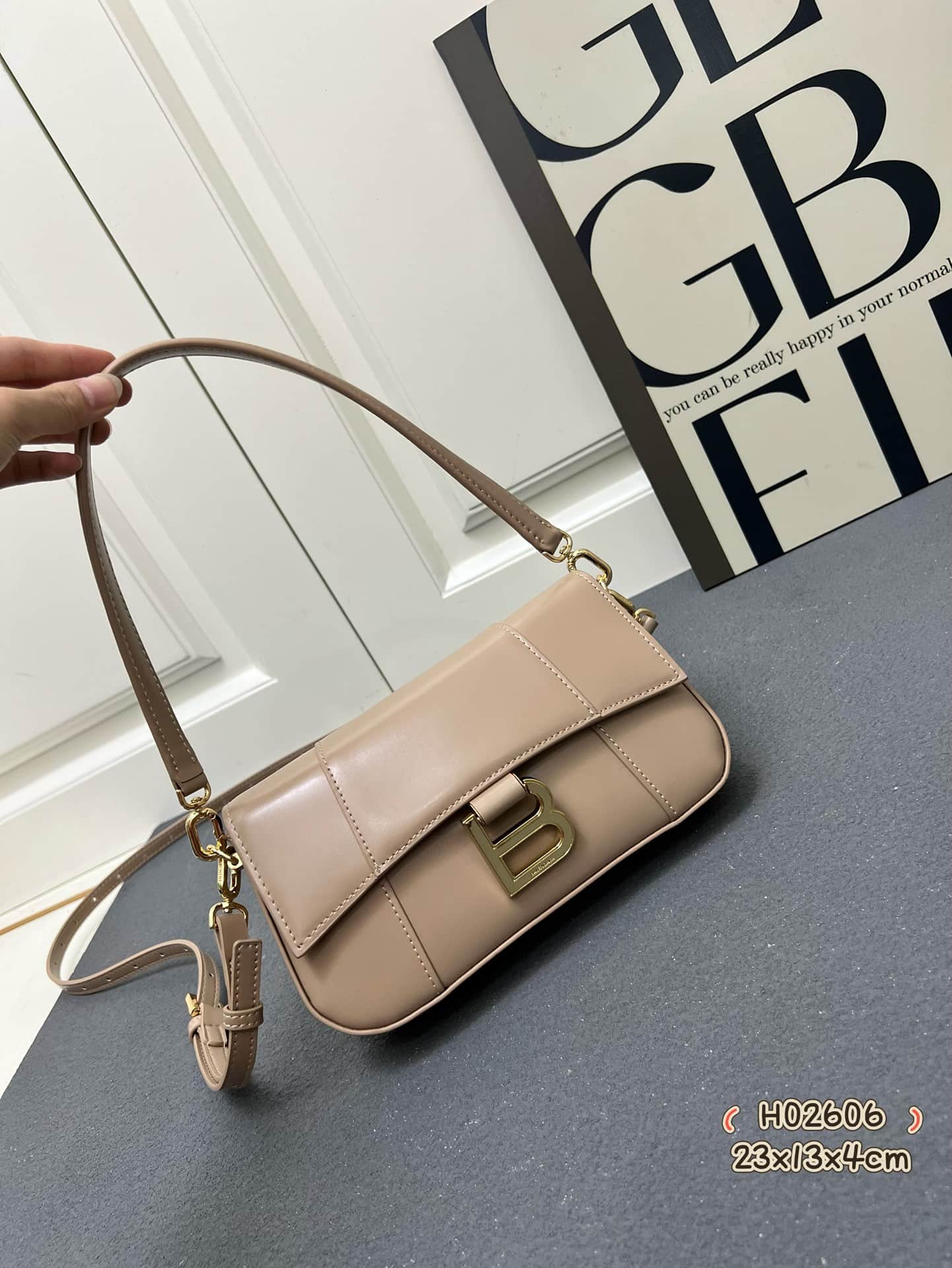 Balenciaga Hourglass sling bag beige High