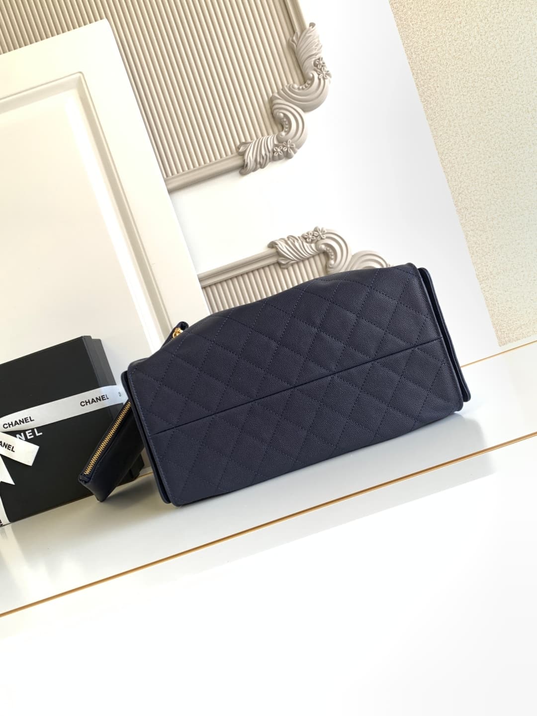 Chanel 25 Medium Hobo Medium handbag AS5311 Grained Calfskin & Gold-tone Metal Dark Blue A