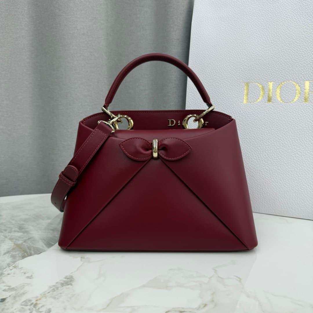 Small Dior Cigale Bag Red Shiny Supple Calfskin High