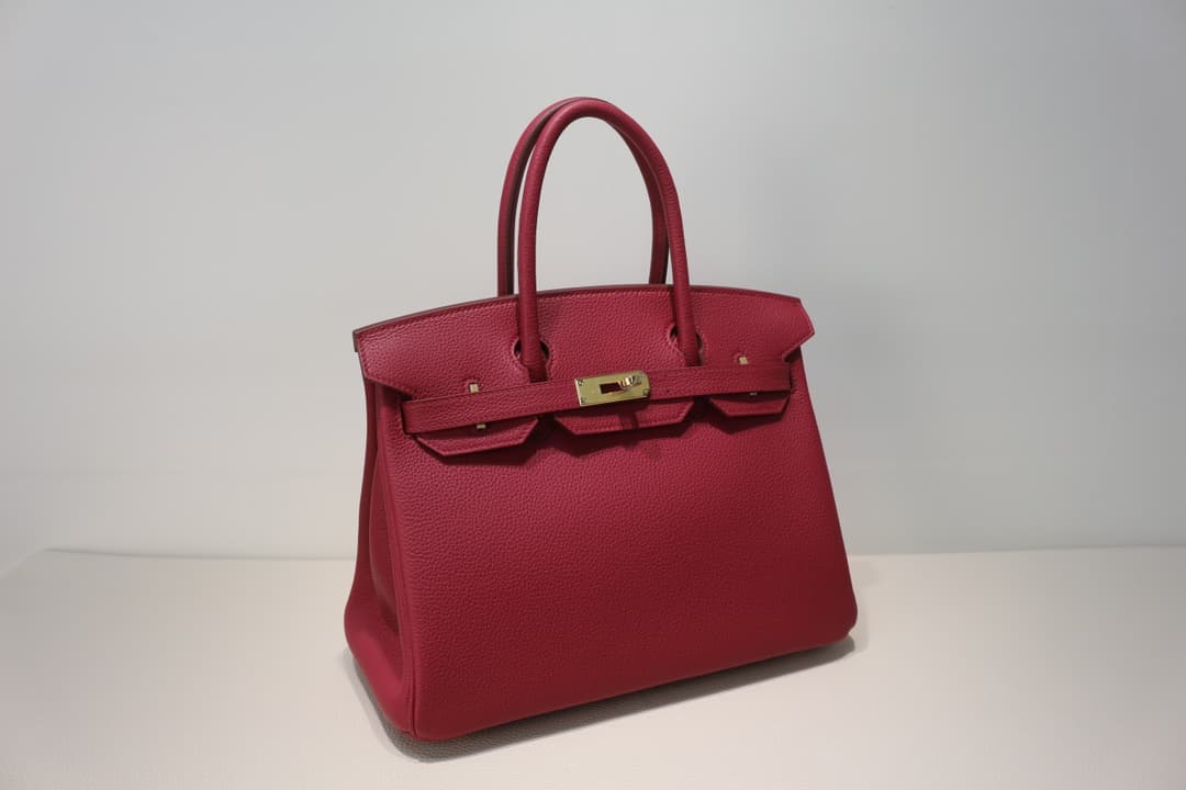Hermes Birkin 25/30/35cm Bag Togo Leather In Rubis WAX High