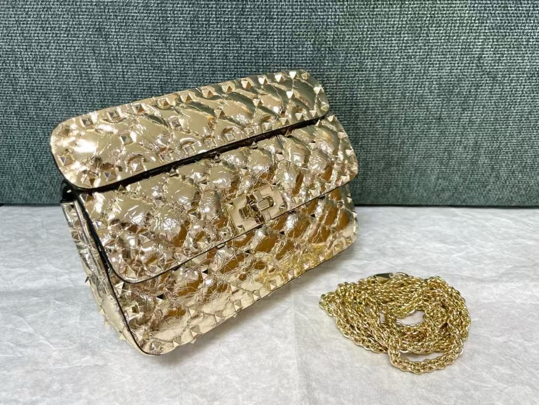 Valentino Spike Small Bag Metallic Lambskin High